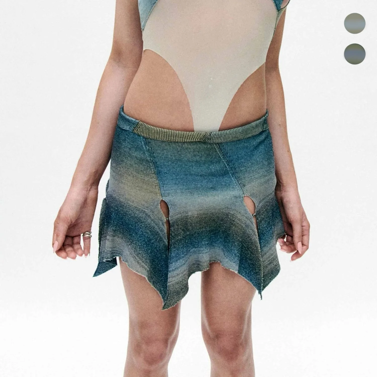 Space-dye Rib Miniskirt