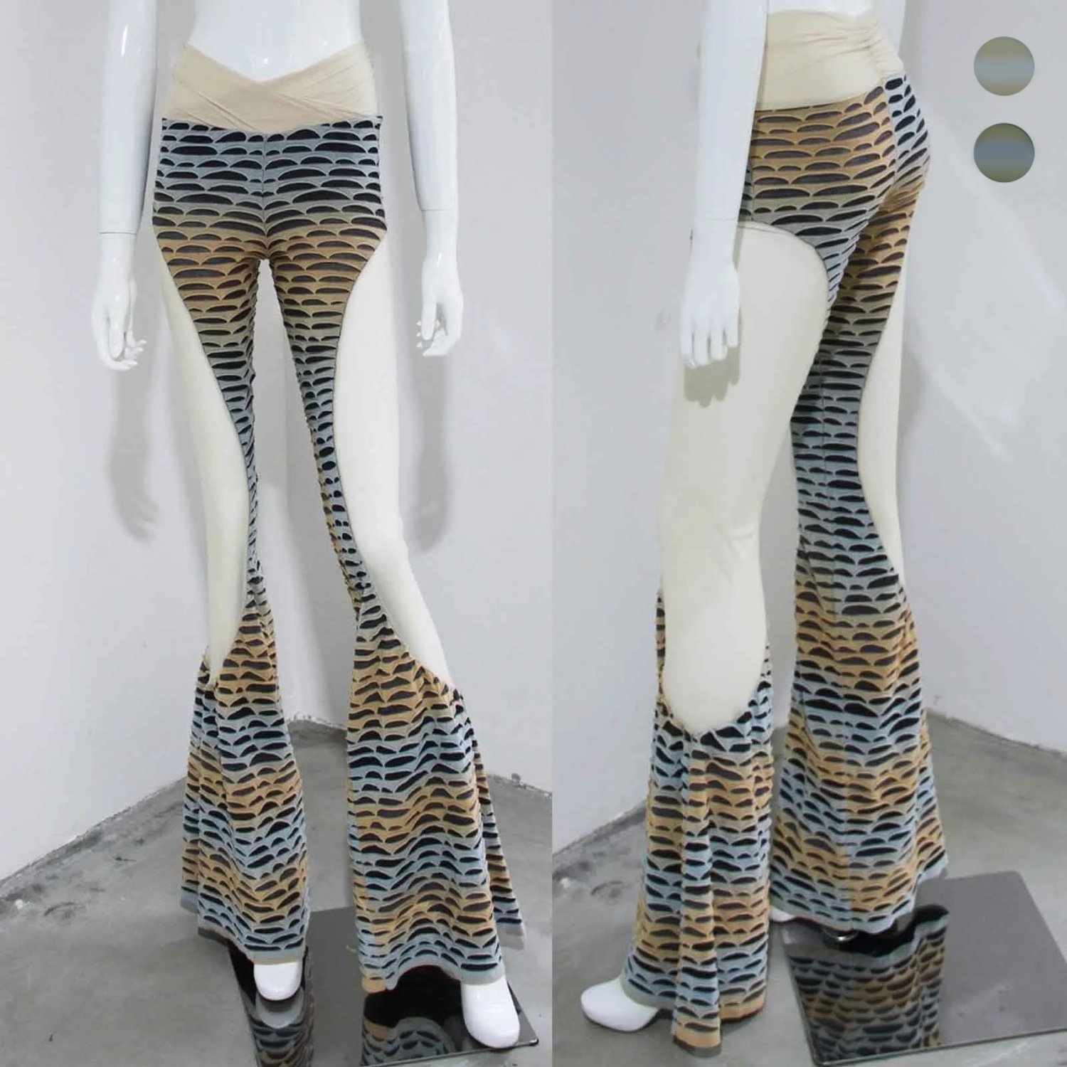 Mermaid Mesh Combo Flared Trousers