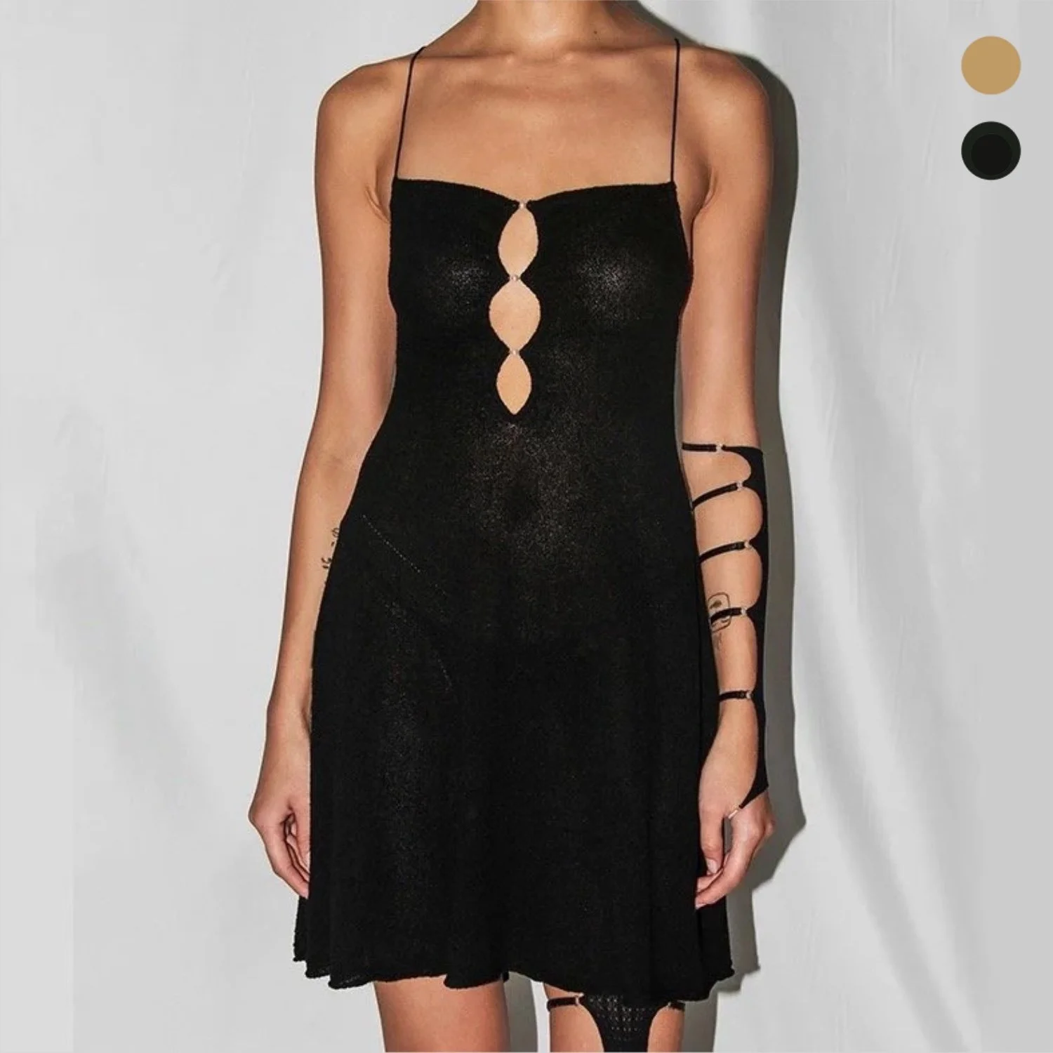 Towelling Cut-out Minidress
