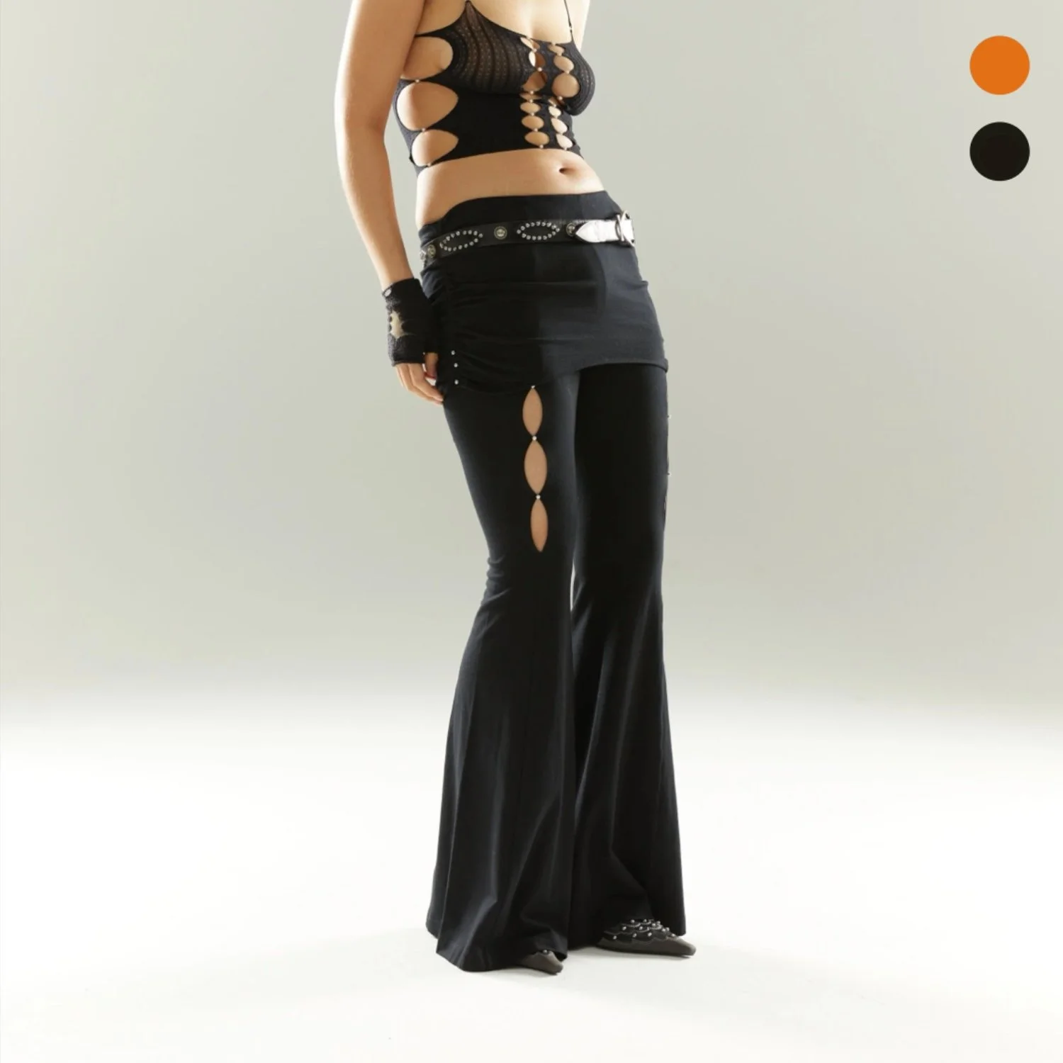 Cutout Skirt Trousers