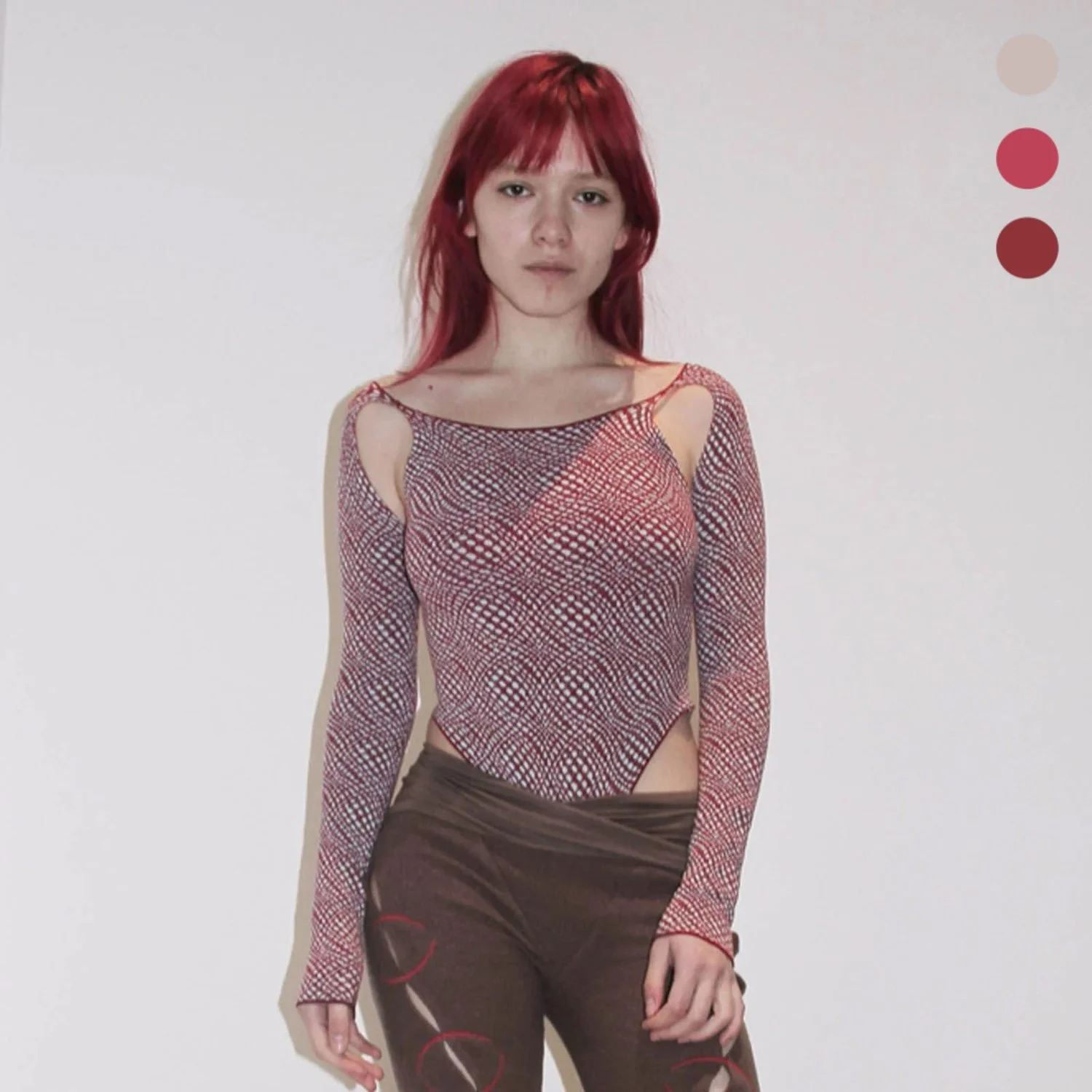 Jacquard Knit Long Sleeve Bodysuit