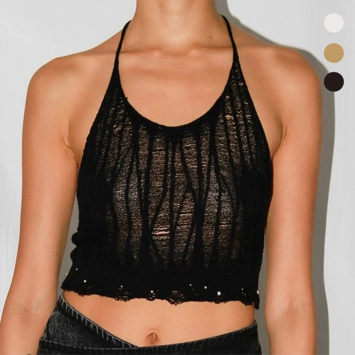 Laddering Halter Tank Top
