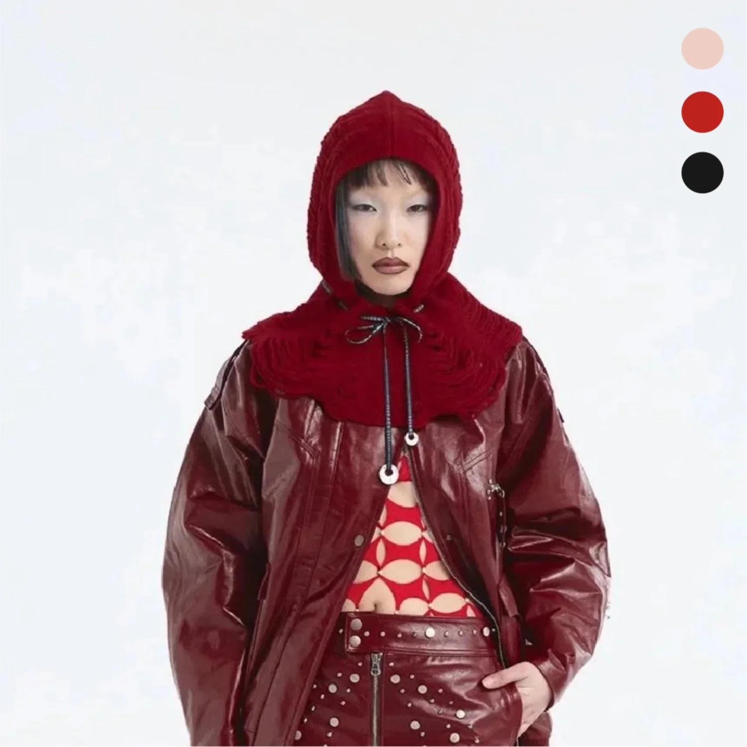 Laddering Wool Ribbon Hood