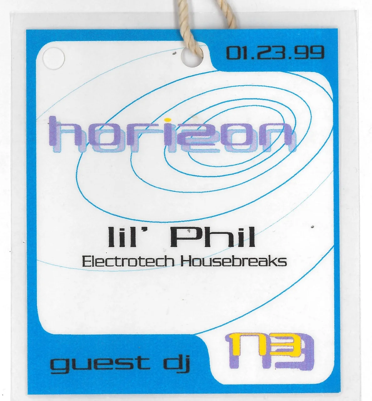 Guest DJ badge @ Horizon - 1999