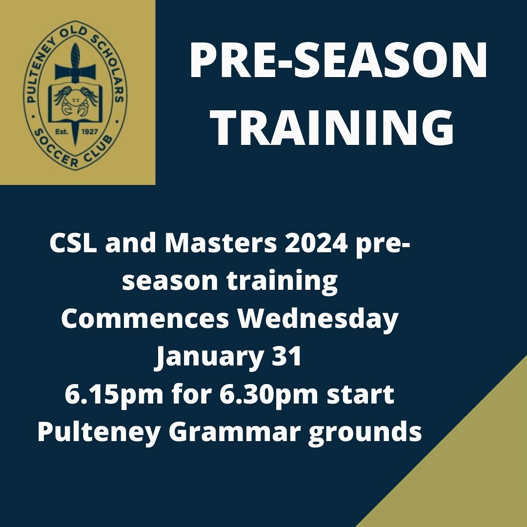 Hi everyone. Pre-season for our CSL and Masters teams begins this Wednesday! Exisiting, former and new players are welcome. Let&rsquo;s make 2024 the year of the Crabs 🦀 https://www.mightycrabs.org.au/news/important-dates-pre-season-2024