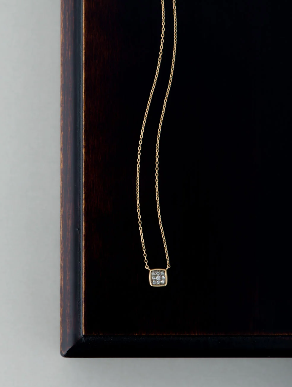 Pave square necklace Ⅱ - ¥65,000