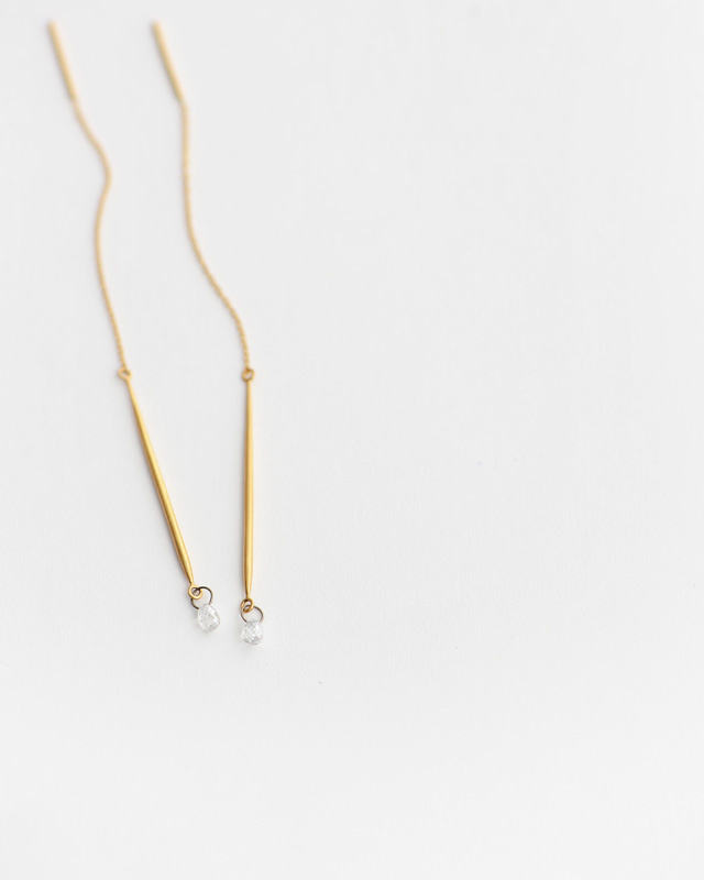 Nude diamond chain pierce <briolette> - ¥60,000~¥70,000