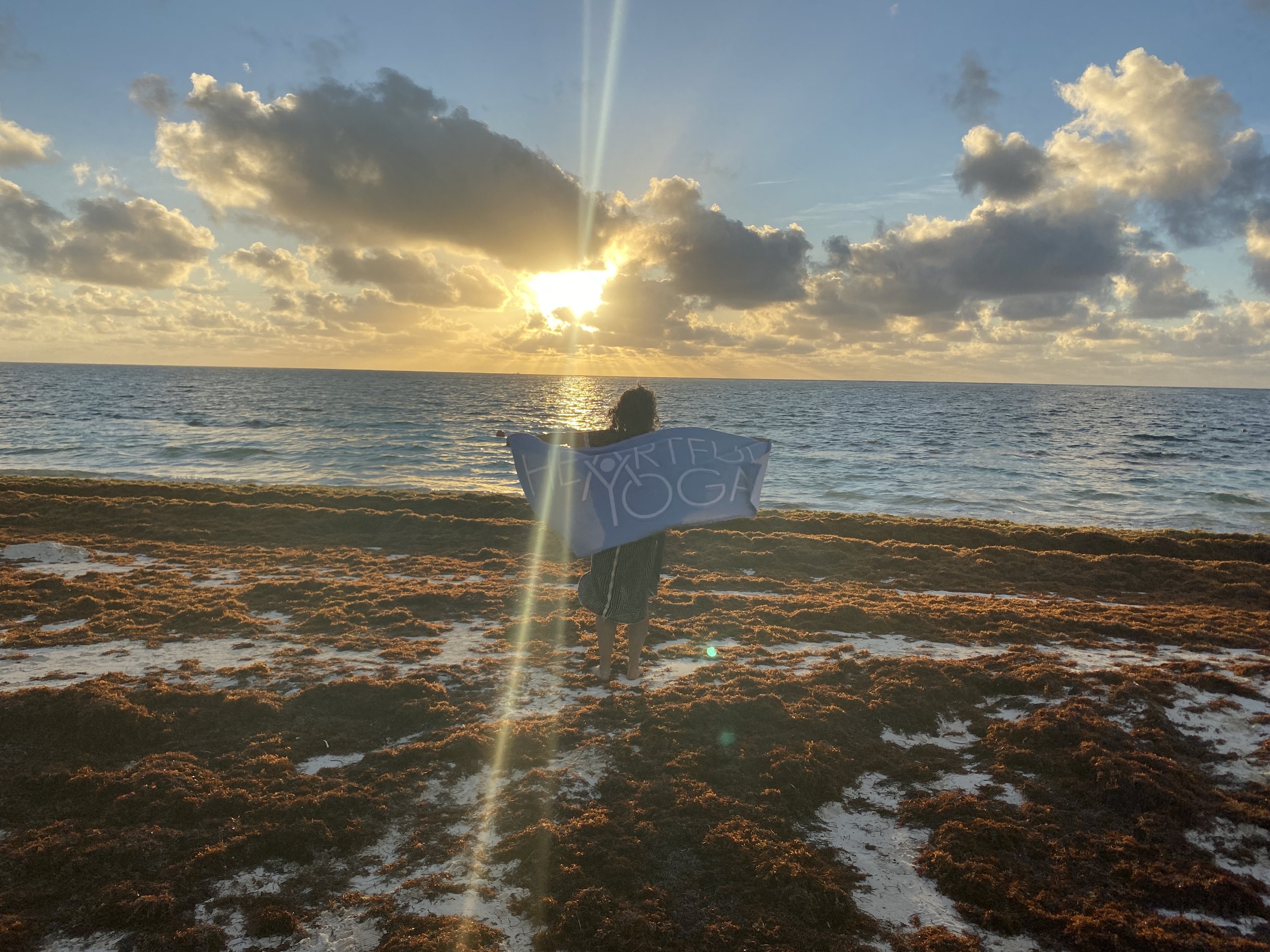 Heartful yoga towel at sunrise.JPG
