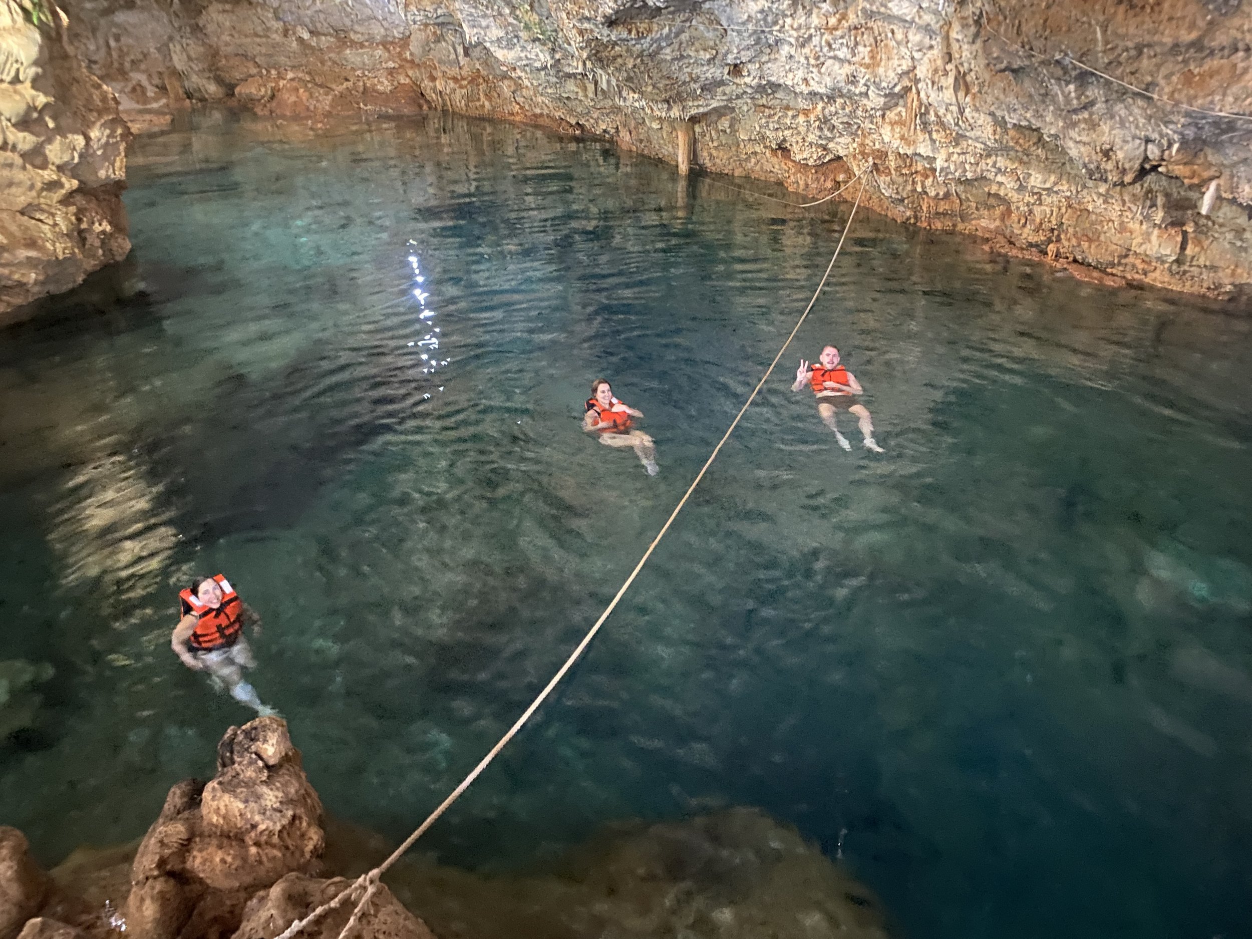 swiming in the cenote on Heartful yoga retreat.JPG