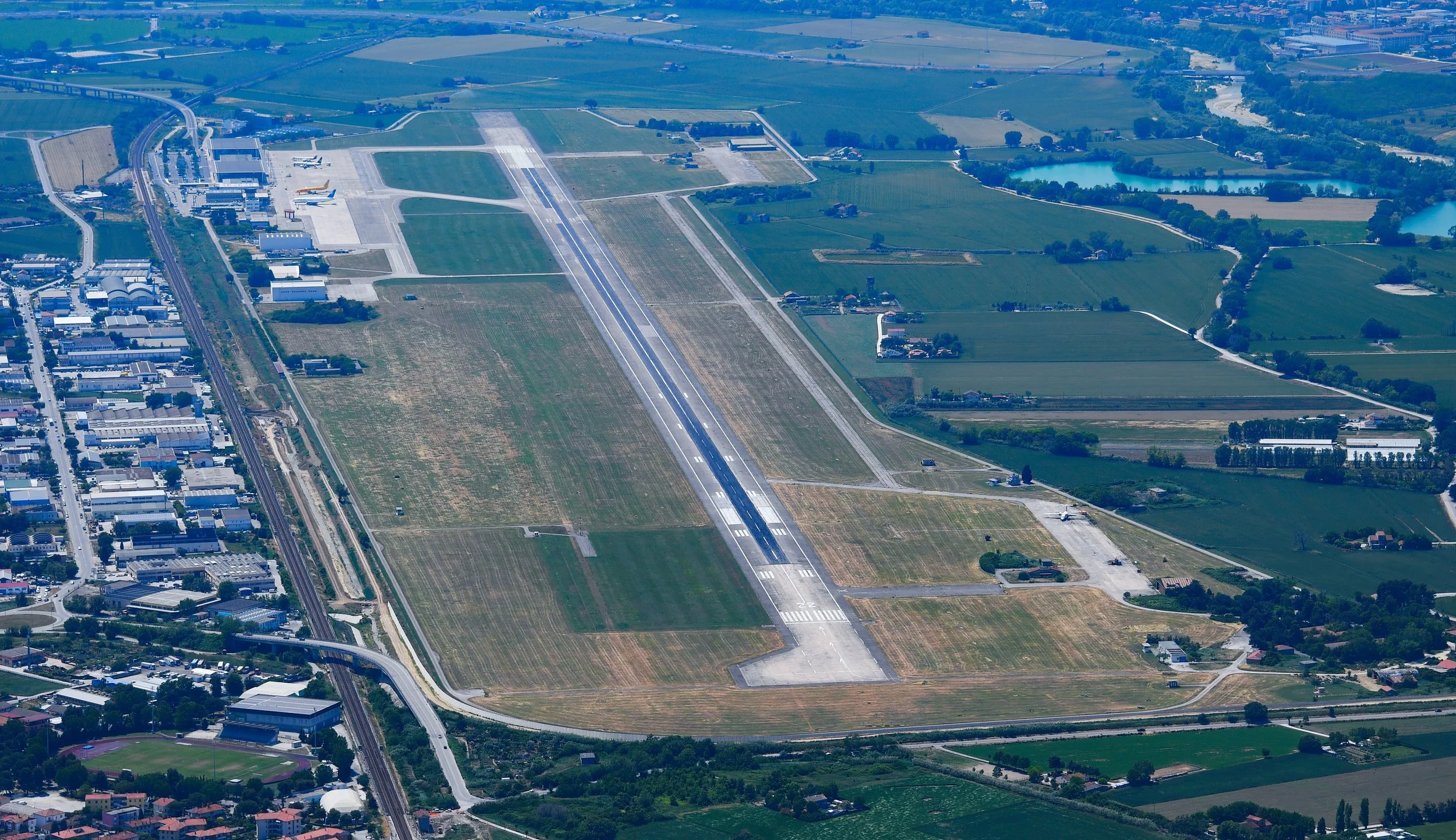 Aerial image of the Ancona-Falconara airport
