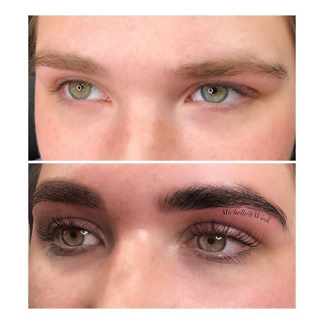 Before and after of a lash lift &amp; tint + a brow wax &amp; tint by @michelle_at_wink NO makeup 🥰 #iwokeuplikethis #michelle@wink #winkgrovecity #winklashspa #grovecity #grovecityohio #grovecityspa #grovecitylashes #grovecitybrows #grovecityfacial