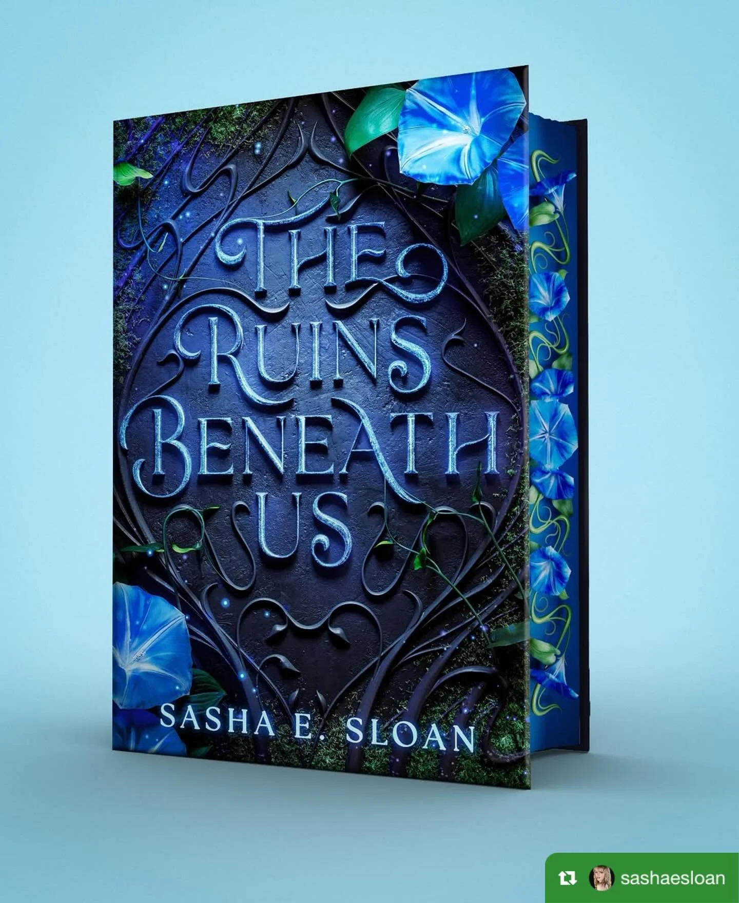 👀 !! the much anticipated cover reveal !! 🌿 🌟 

original caption from @sashaesloan below:

✨Introducing &mdash; the OFFICIAL cover of The Ruins Beneath Us 🗡️🌿✨ 

I could not be more thrilled with the gorgeous art by the one and only @melaamory. 