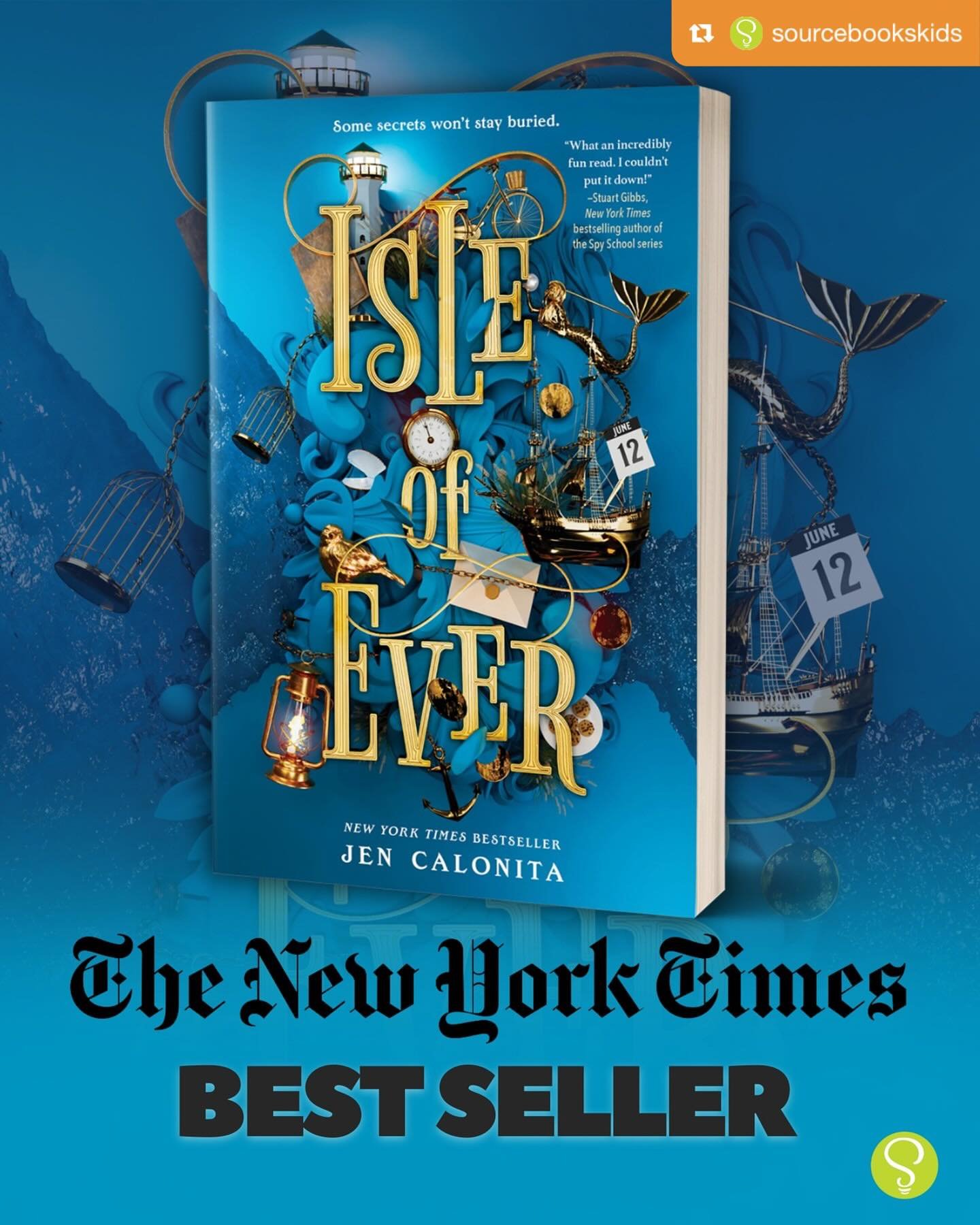🎉 🎉 🎉 

#Repost from @sourcebookskids

We are so excited that the paperback edition of ISLE OF EVER is a New York Times bestseller! Congratulations to @jencalonita for now having a book that&rsquo;s a bestseller in TWO different formats! 🎉 💙 

S