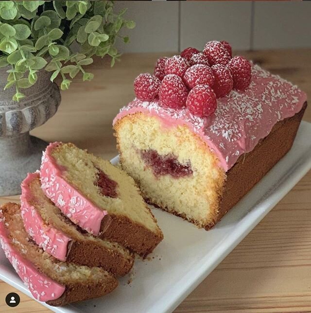 We have some home grown raspberry's in the back garden so we are thinking about some Raspberry and Coconut loaf in our future 
Thanks to @lifeonthehillni - ℝ𝔸𝕊ℙ𝔹𝔼ℝℝ𝕐 &amp; ℂ𝕆ℂ𝕆ℕ𝕌𝕋 𝕃𝕆𝔸𝔽 💕🥥 - inspired by retro school dinners jam and coco