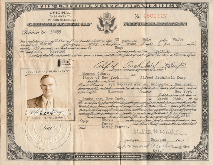 David’s father was naturalized in 1940.