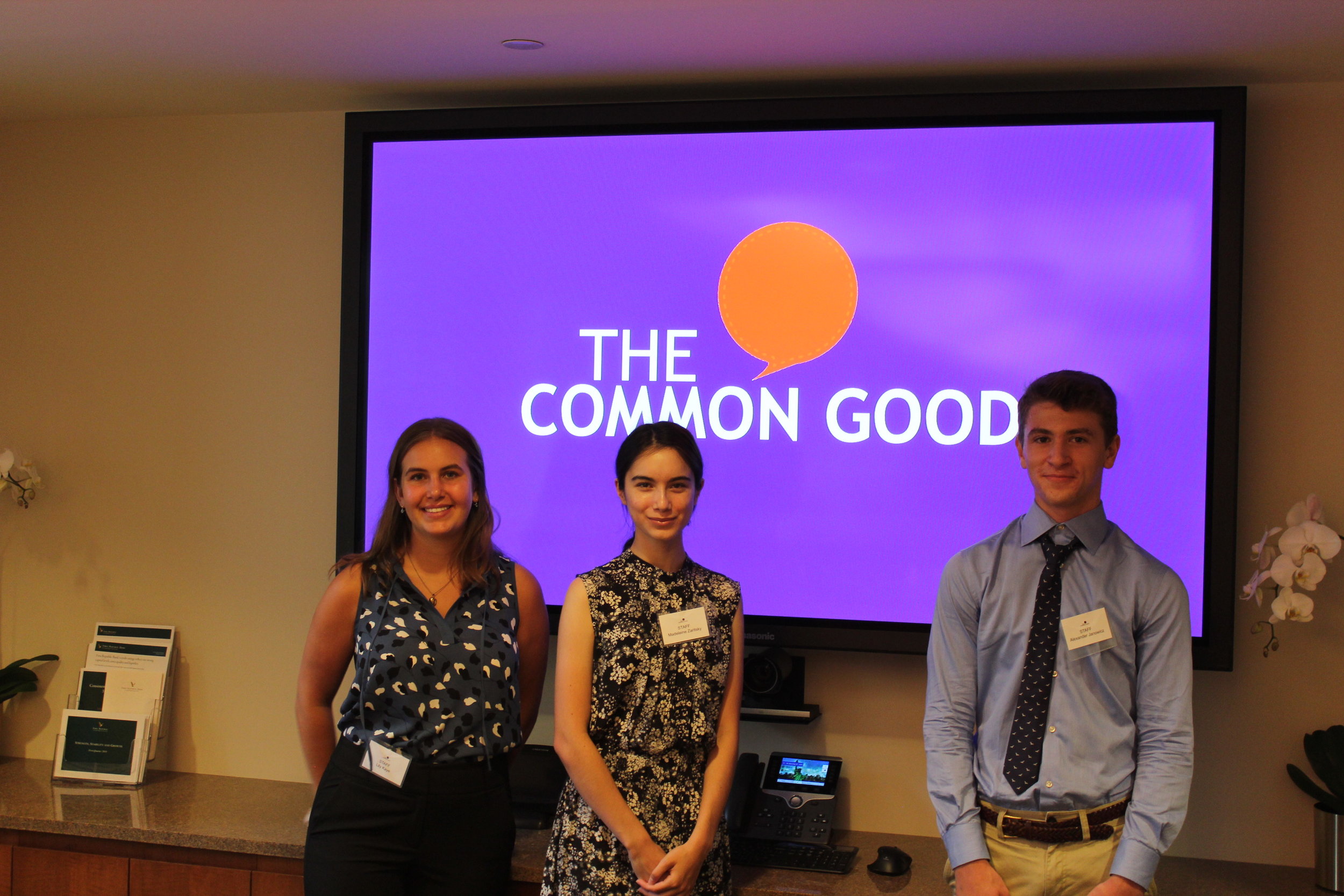 We hope our interns will form friendships and grow professionally while working at The Common Good, expanding their network and growing from each other.