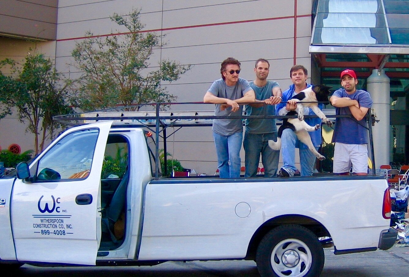 [Brinkley with actor Sean Penn (left) helping with relief work in the wake of Hurricane Katrina]&nbsp;