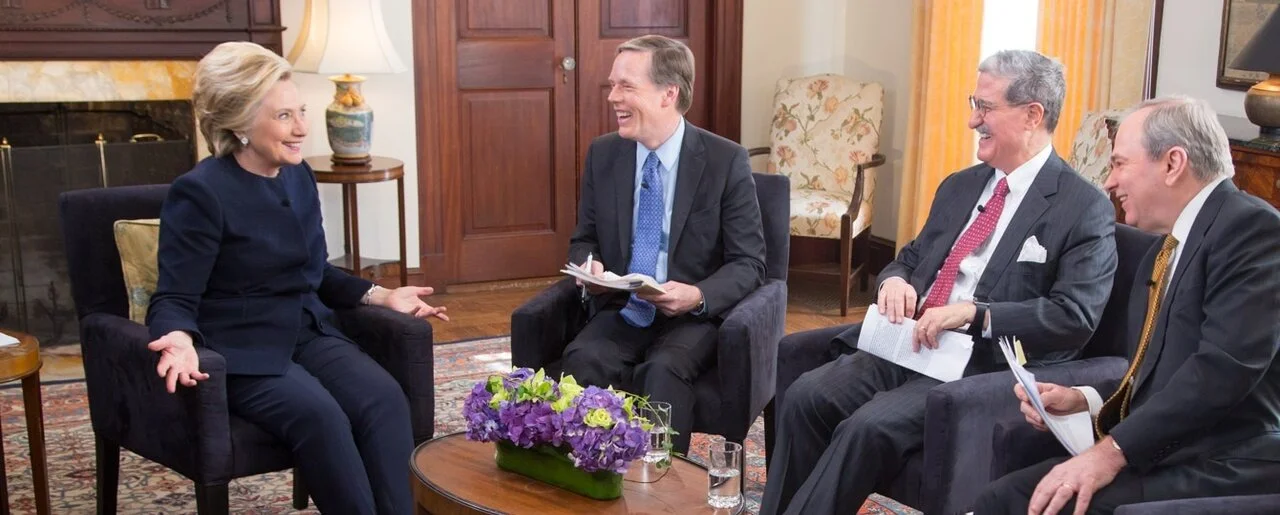 Burns interviews Hillary Clinton at Harvard