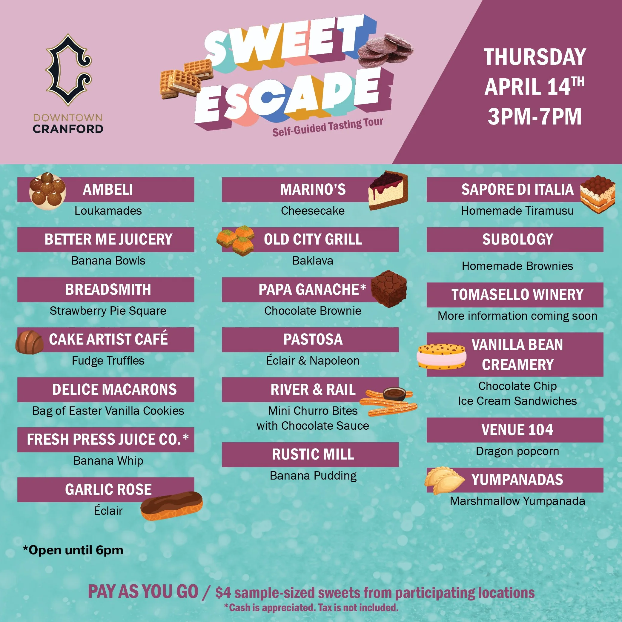 Sweet Escape is April 14! — Downtown Cranford