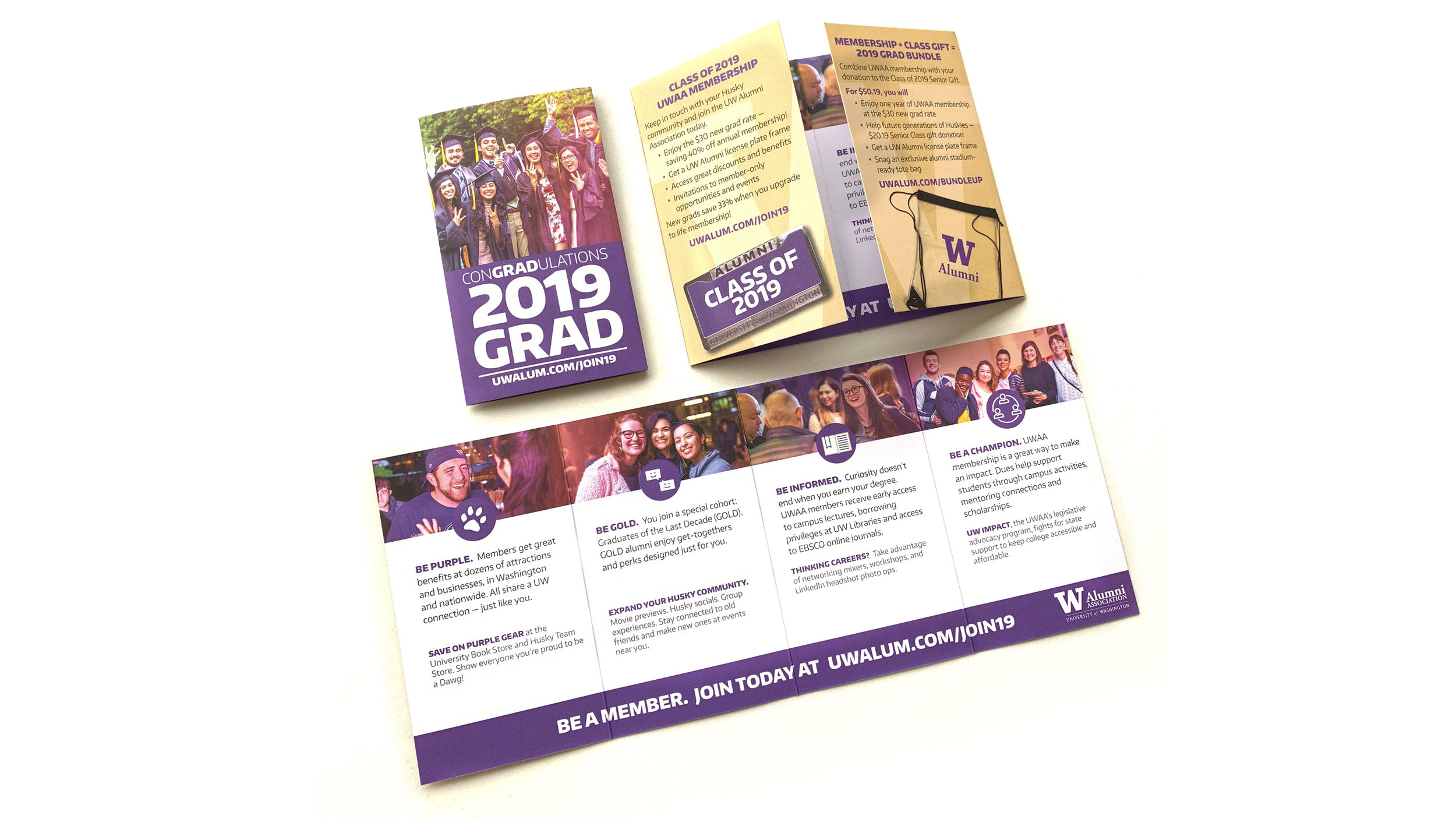 New Grad promotional mini-brochure illustrated the benefits of joining in a small, takeaway design