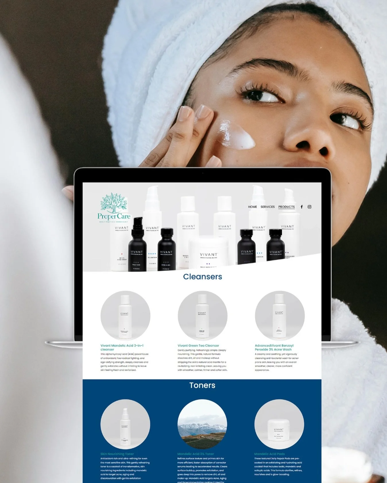 A LOOK INSIDE |Proper Care goes beyond consultations &mdash; they partner with you on your journey to better skin and offer carefully curated products to support that transformation. 💆🏽&zwj;♀️🧴

When designing the product page, user experience was