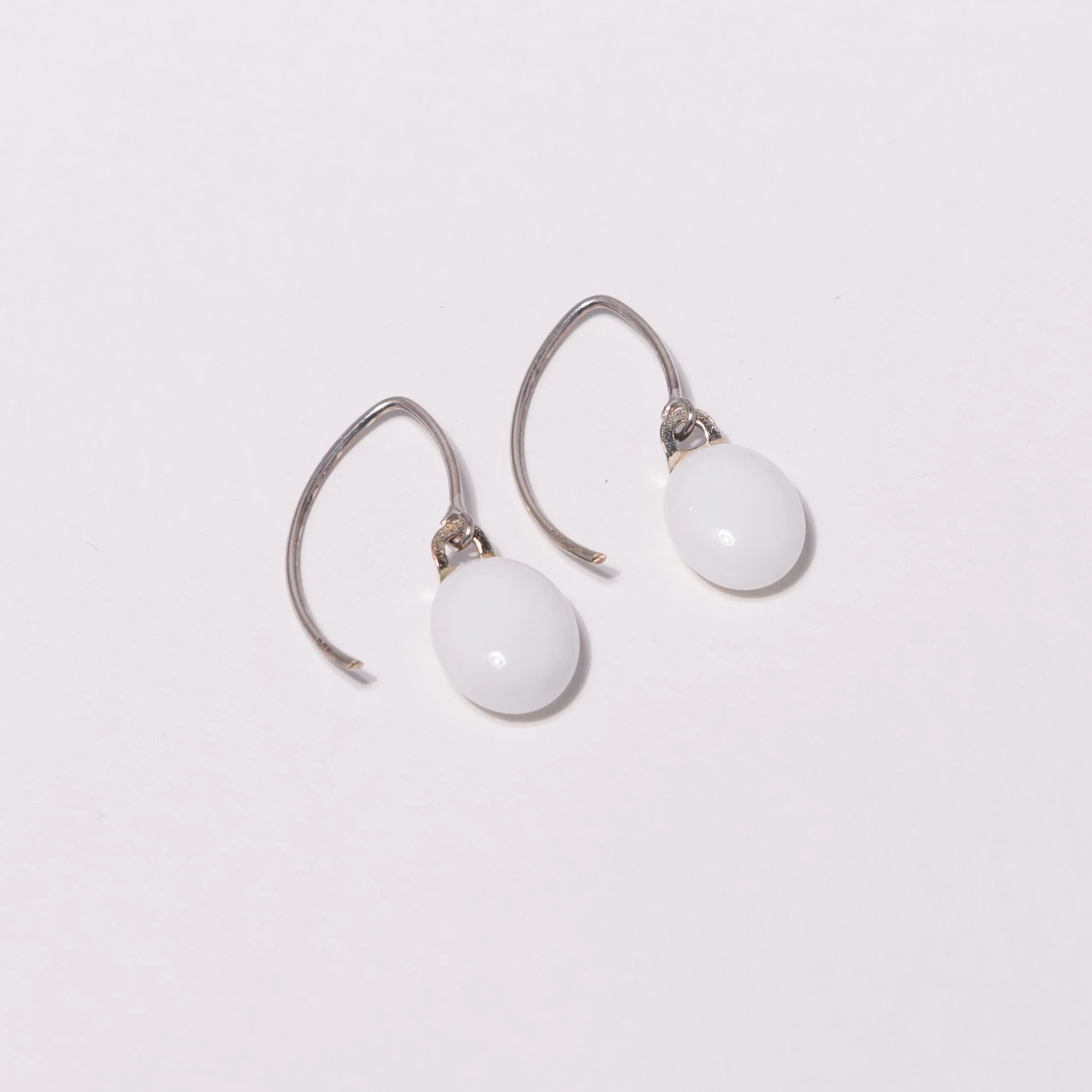 Winter White Oval Earrings