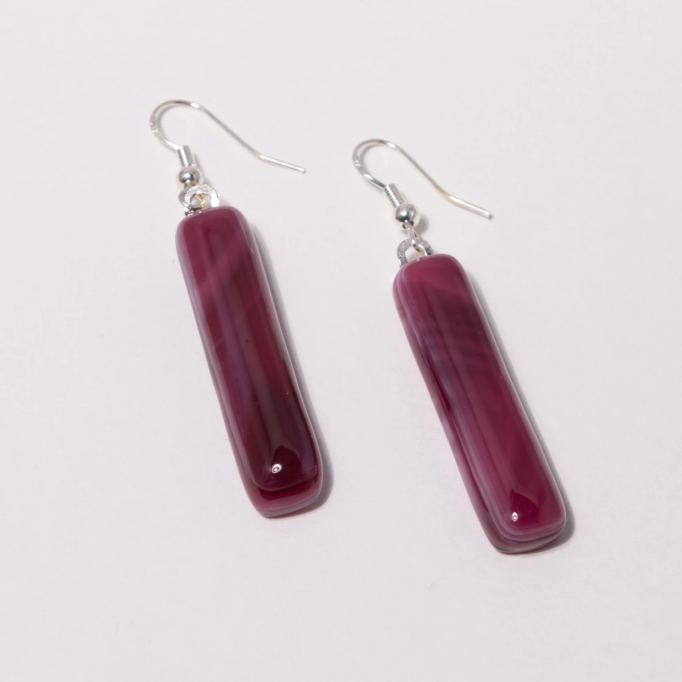 Red with White Swirls Earrings