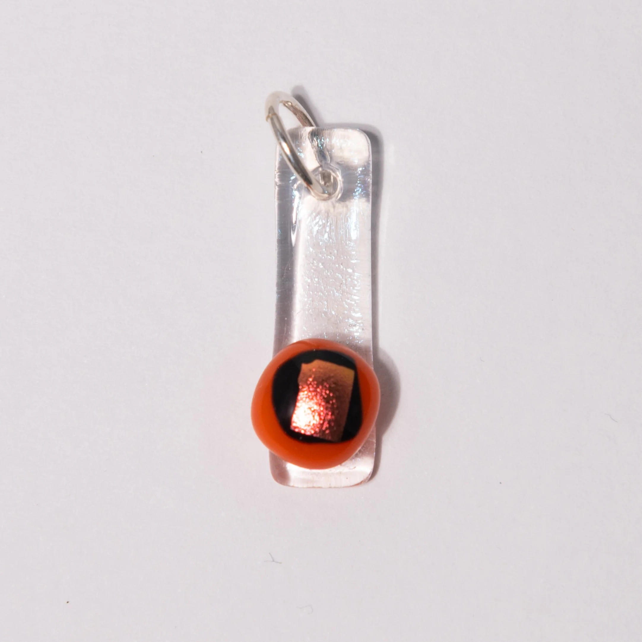Orange Dichroic on Iridized Pendant