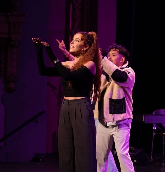 Composer &amp; Music Director, @olivia.kuper.harris and choreographer @viincechan during our first workshop in October 2022 at the New Roots Theatre Festival, with a full cast, crew, and creative team.⁠
⁠
📸 (c) @bekahlynnphoto 
.⁠
.⁠
.⁠
#acting #mus