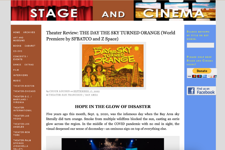 Theater Review: The Day the Sky Turned Orange - Hope in the Glow of Disaster
