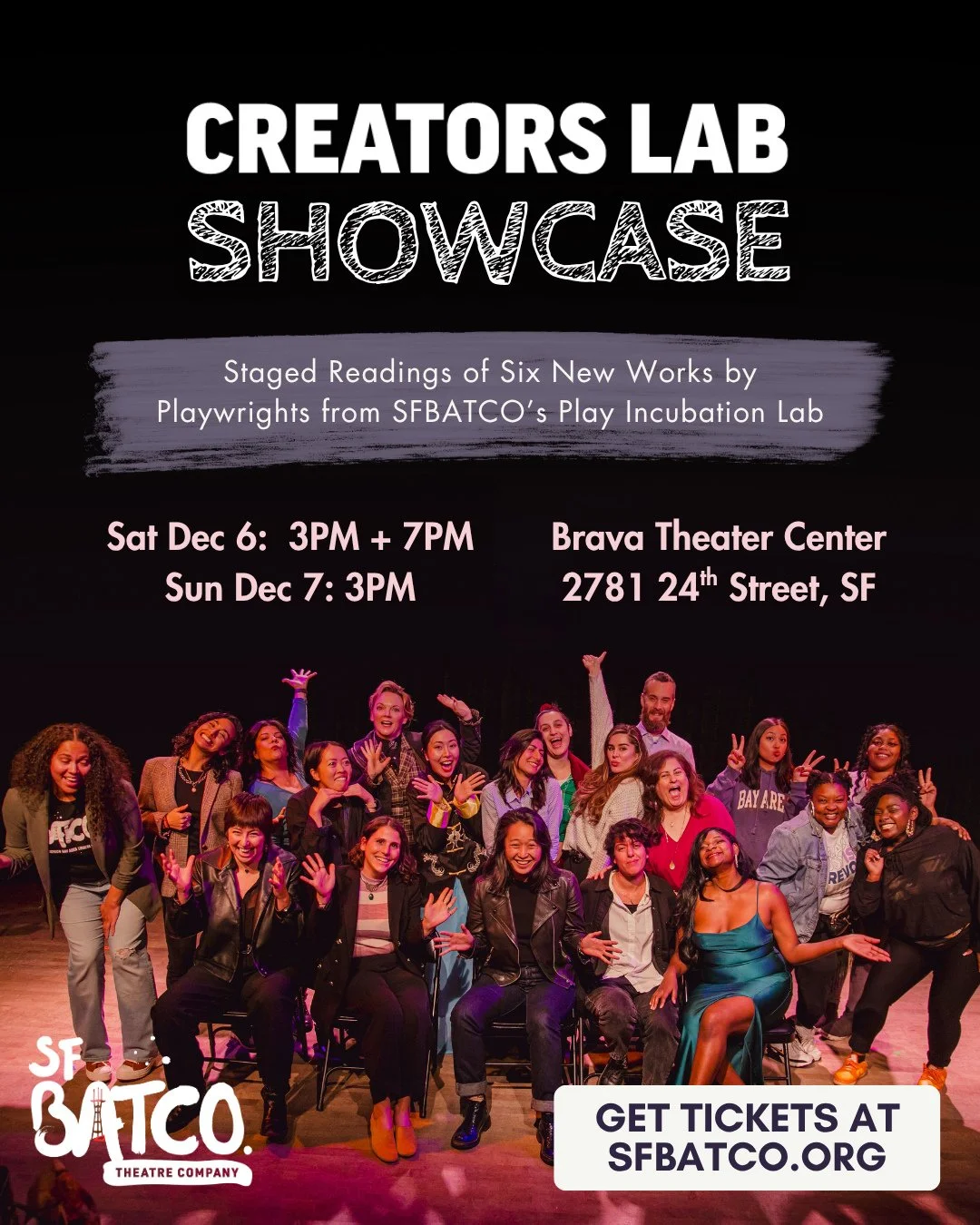 The Creators Lab program is in full swing! Over the course of eight weeks, our playwrights have been working hard to workshop their pieces and prepare to showcase them live. ⁠
⁠
Tickets are officially on sale! 🎟️ Grab yours through the link in our b