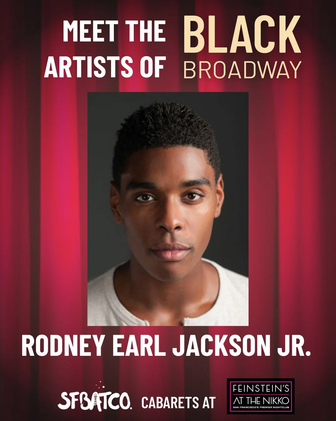 Rounding our line up for Black Broadway: SFBATCO's very own Rodney Earl Jackson Jr.! (@rodneyearljacksonjr)⁠
⁠
Rodney Earl Jackson Jr. is the Artistic Director &amp; Co-Founder of SFBATCO, now in its 12th year! He made his Broadway debut in The Book 