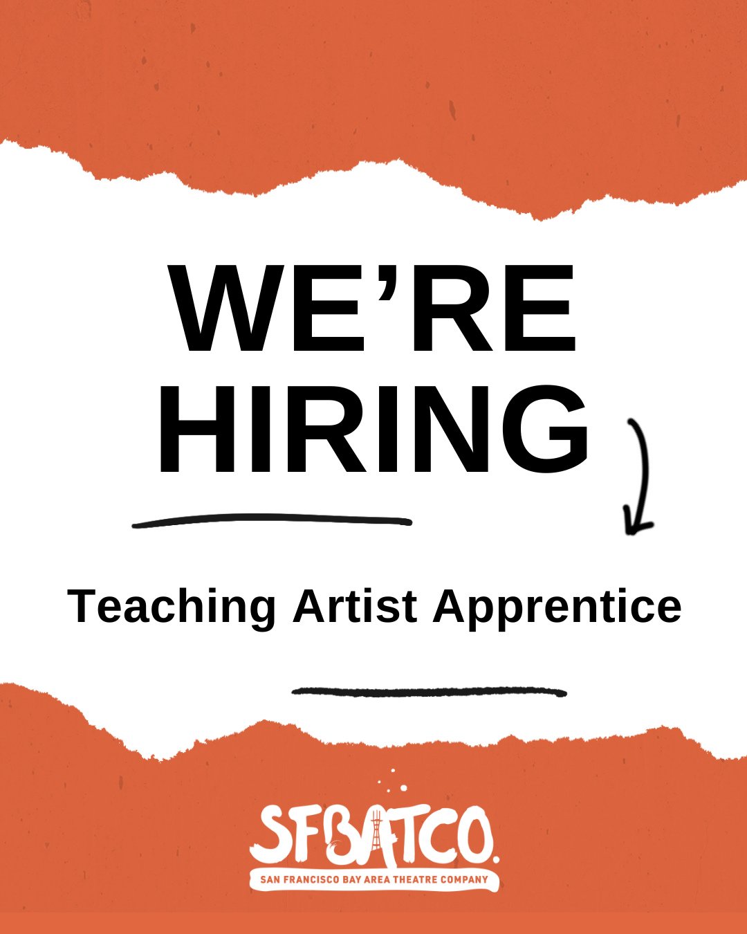 We&rsquo;re Hiring: Teaching Artist Apprentice ⁠
Start date: ASAP⁠
End date: April 25th for Waldorf, May 14th for Ida B. Wells⁠
Pay: $25/hr⁠
APPLICATIONS DUE March 6, 2026 and will be reviewed on a rolling basis. ⁠
⁠
SFBATCO is seeking a San Francisc