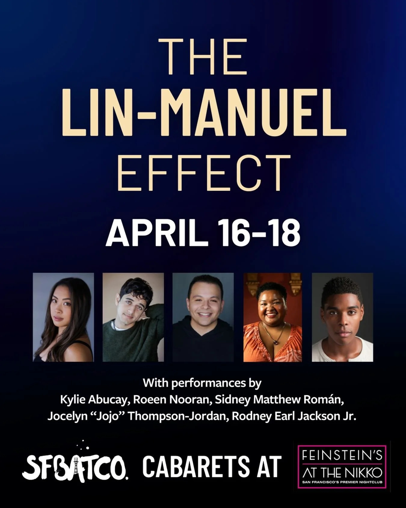 🎤 Meet the performers of The Lin-Manuel Effect!&nbsp;

We&rsquo;ve assembled some of the most captivating voices in the Bay to embody the joy and connection of composer Lin-Manuel Miranda. Get ready to sing along to the music of Encanto, Hamilton, M