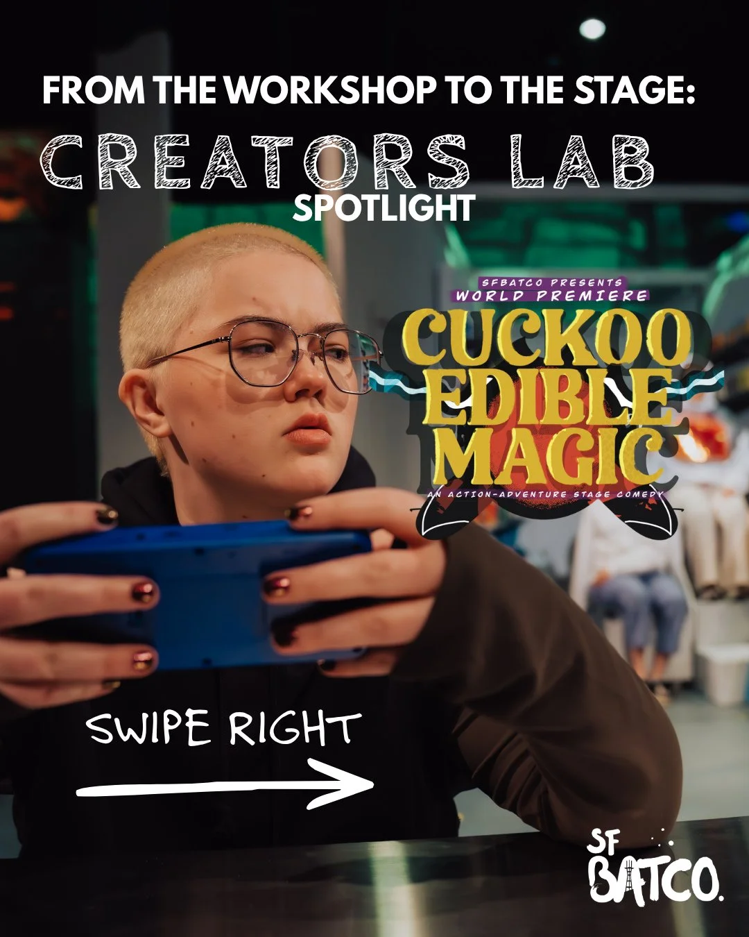 From the workshop to the stage: Creators Lab spotlight on Cuckoo Edible Magic! ⁠
⁠
CUCKOO EDIBLE MAGIC IS A PLAY WRITTEN BY REED FLORES. HE DEVELOPED CUCKOO EDIBLE MAGIC AS A MEMBER OF THE CREATORS LAB 2023 COHORT. IN 2025, SFBATCO PRODUCED THE WORLD