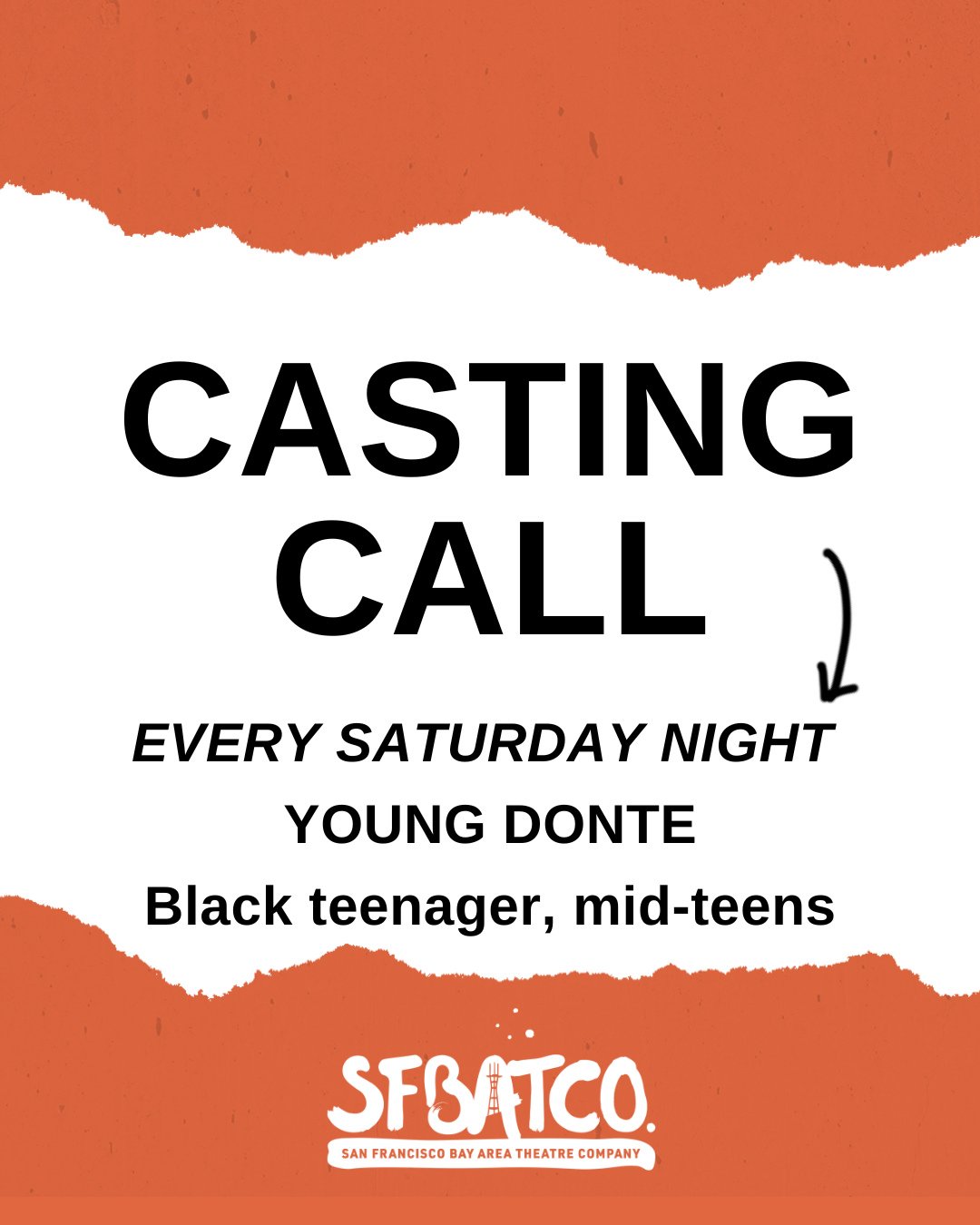 We&rsquo;re holding virtual auditions for the role of YOUNG DONTE &ndash;Black teenager, Ardella&rsquo;s son, mid-teens. ⁠
⁠
- Actor needs to be a triple threat (sing, dance act!)⁠
- High-energy precocious kid⁠
- Has the energy of Peter Pan⁠
- Princi