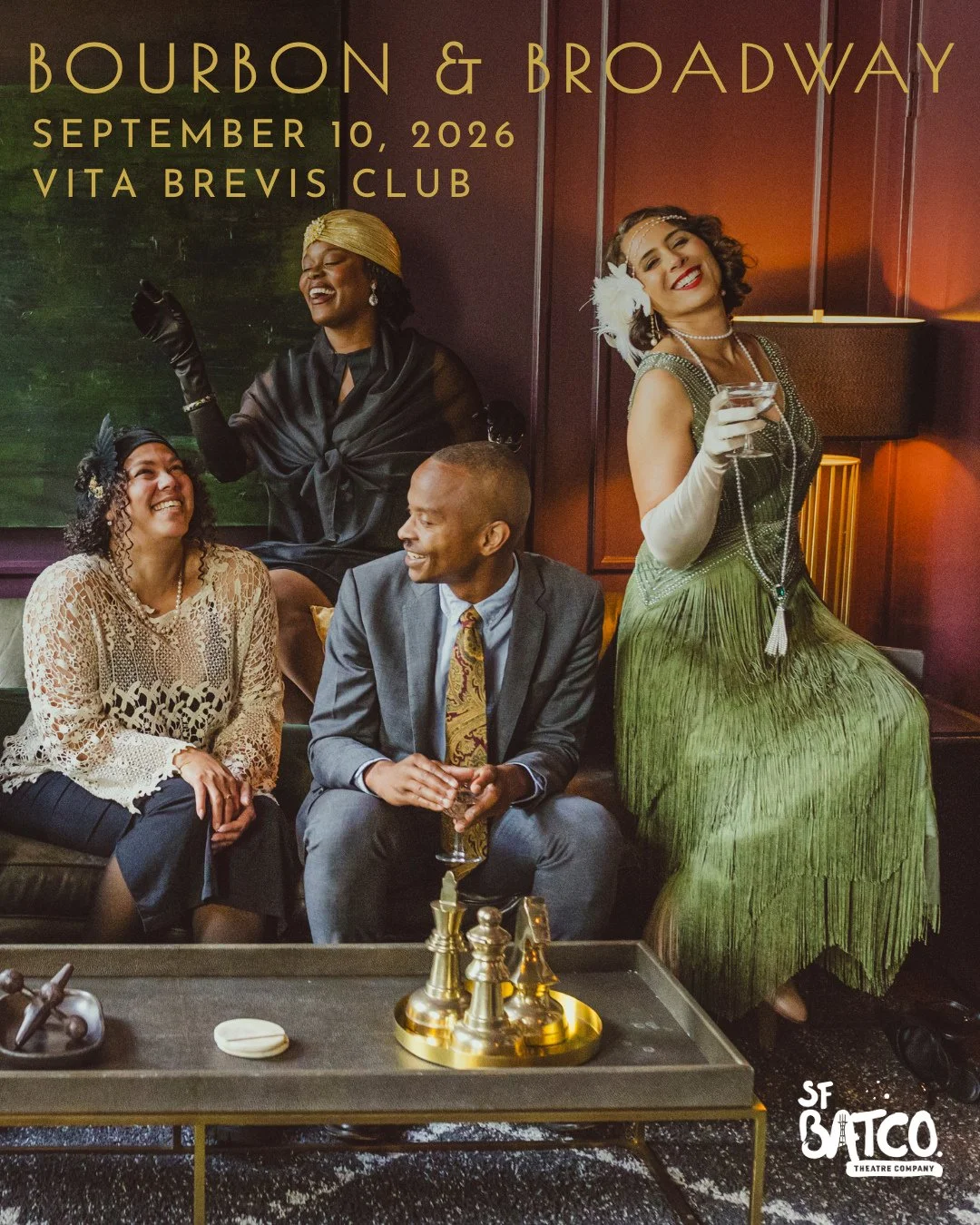Slip into your finest pinstripes, fringe, sequins, and feathers and make your way to Bourbon &amp; Broadway, a speakeasy-inspired soir&eacute;e benefiting San Francisco Bay Area Theatre Company (SFBATCO). For one unforgettable evening, the doors swin