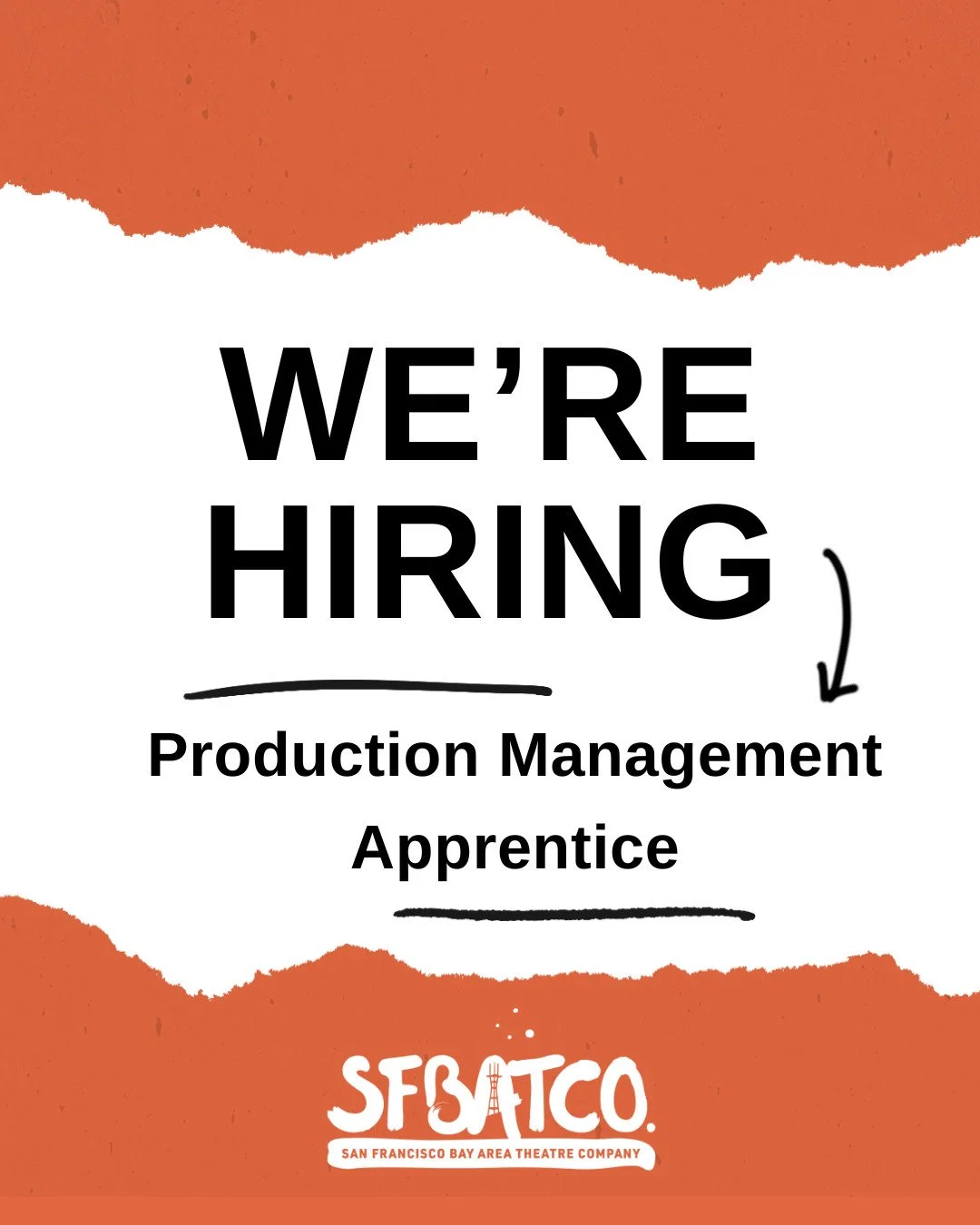 Applications are now open for SFBATCO's Production Management Apprenticeship to support our upcoming production of Salt, Pepper, Ketchup.⁠
⁠
The Production Management Apprenticeship is a part-time, temporary position through March 2027 that will supp