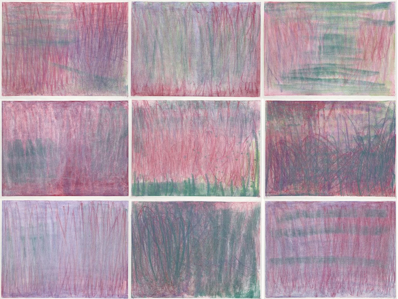  Christiane Baumgartner, &nbsp;Oil on Japanese Paper, &nbsp;9 x 12 inches wide each 