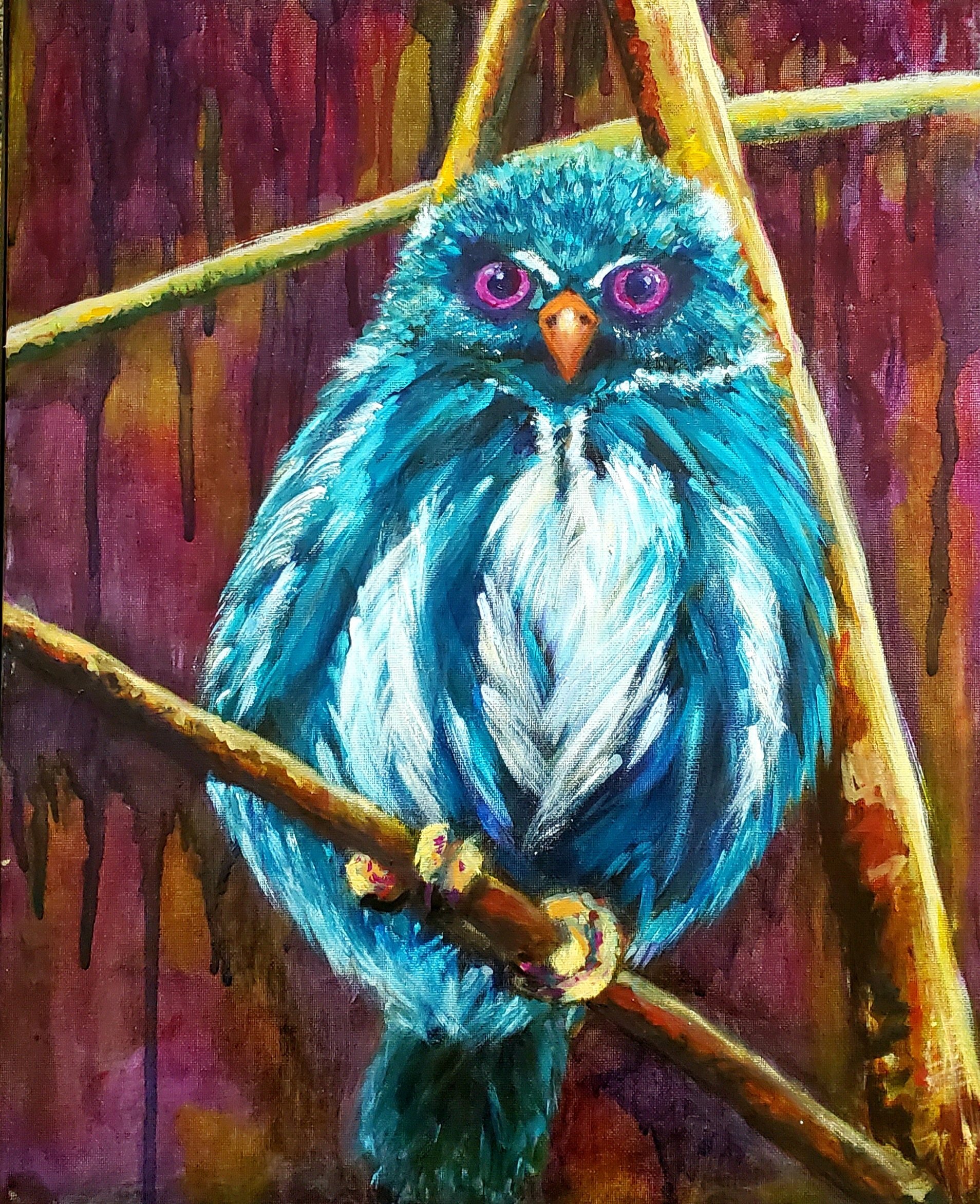 blue owl 1 $450 (SOLD, INQUIRE for giclee prints) 
