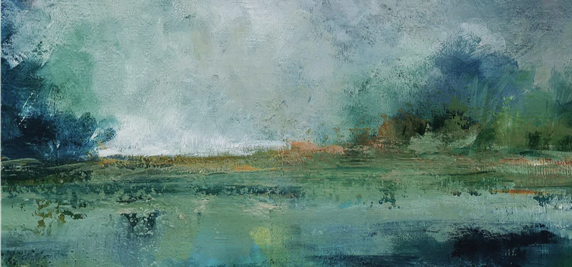 2025 Debra Hart Studio Abstract Landscape in Blues 1