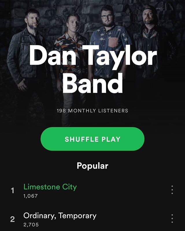 Cheers to over 1,000 spins of &quot;Limestone City&quot; on @spotify in just a couple weeks! 
Big shout out to @paulstos and @aaronjholmberg (@fullfrequencyproductions) for putting this piece together! Keep listening and we'll be back at you with mor