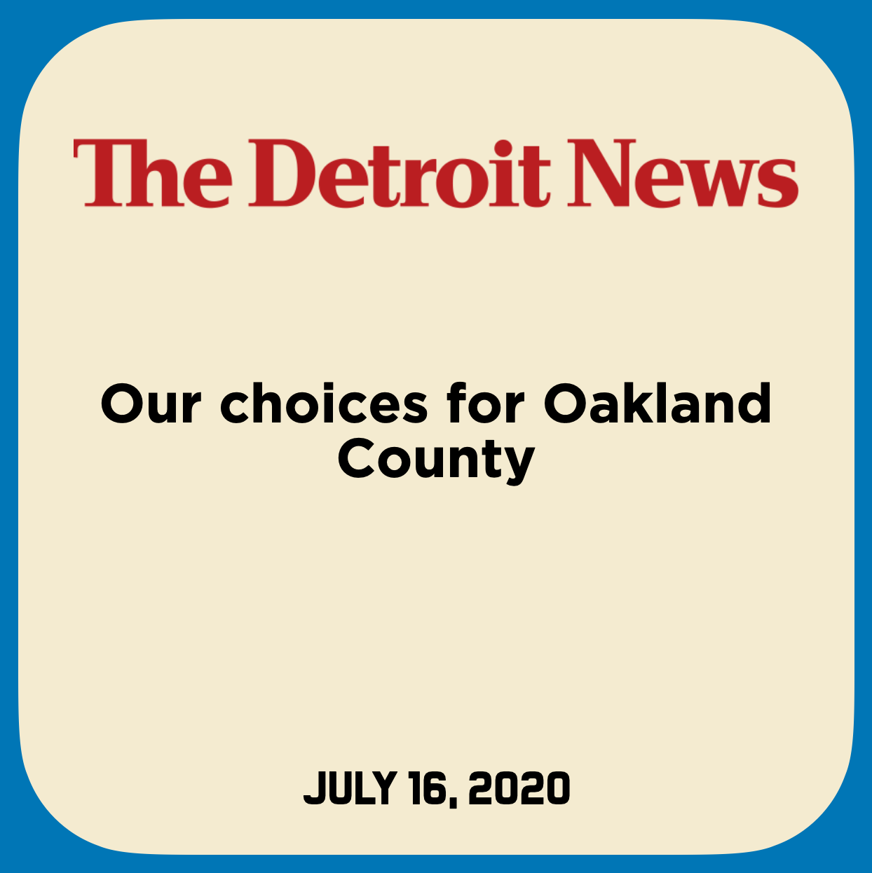 Our choices for Oakland County