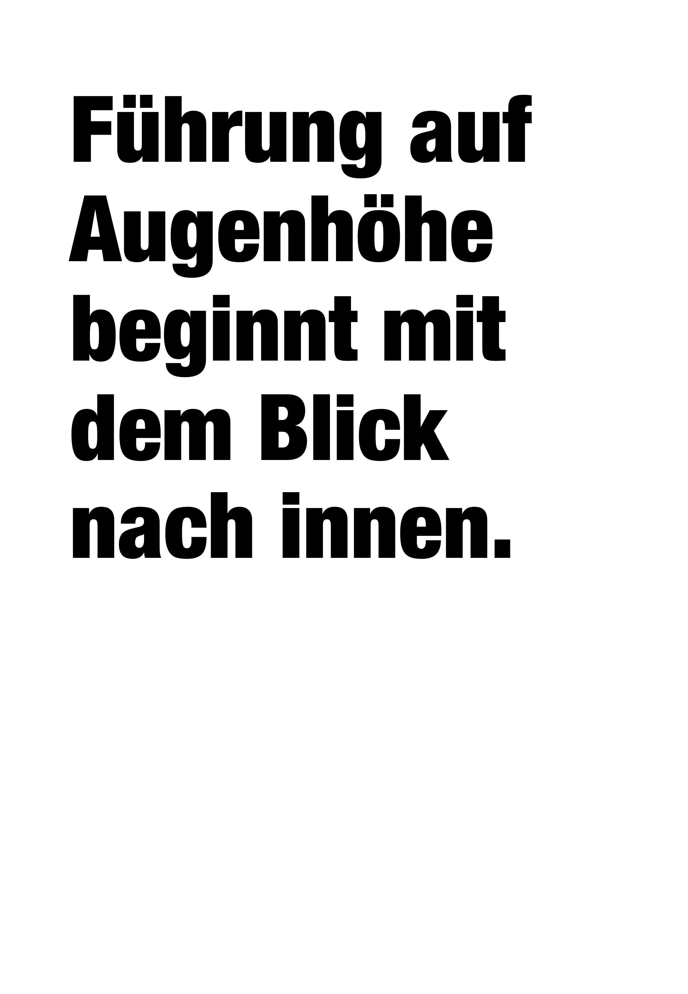 Führung auf Augenhöhe beginnt mit dem Blick nach innen.
