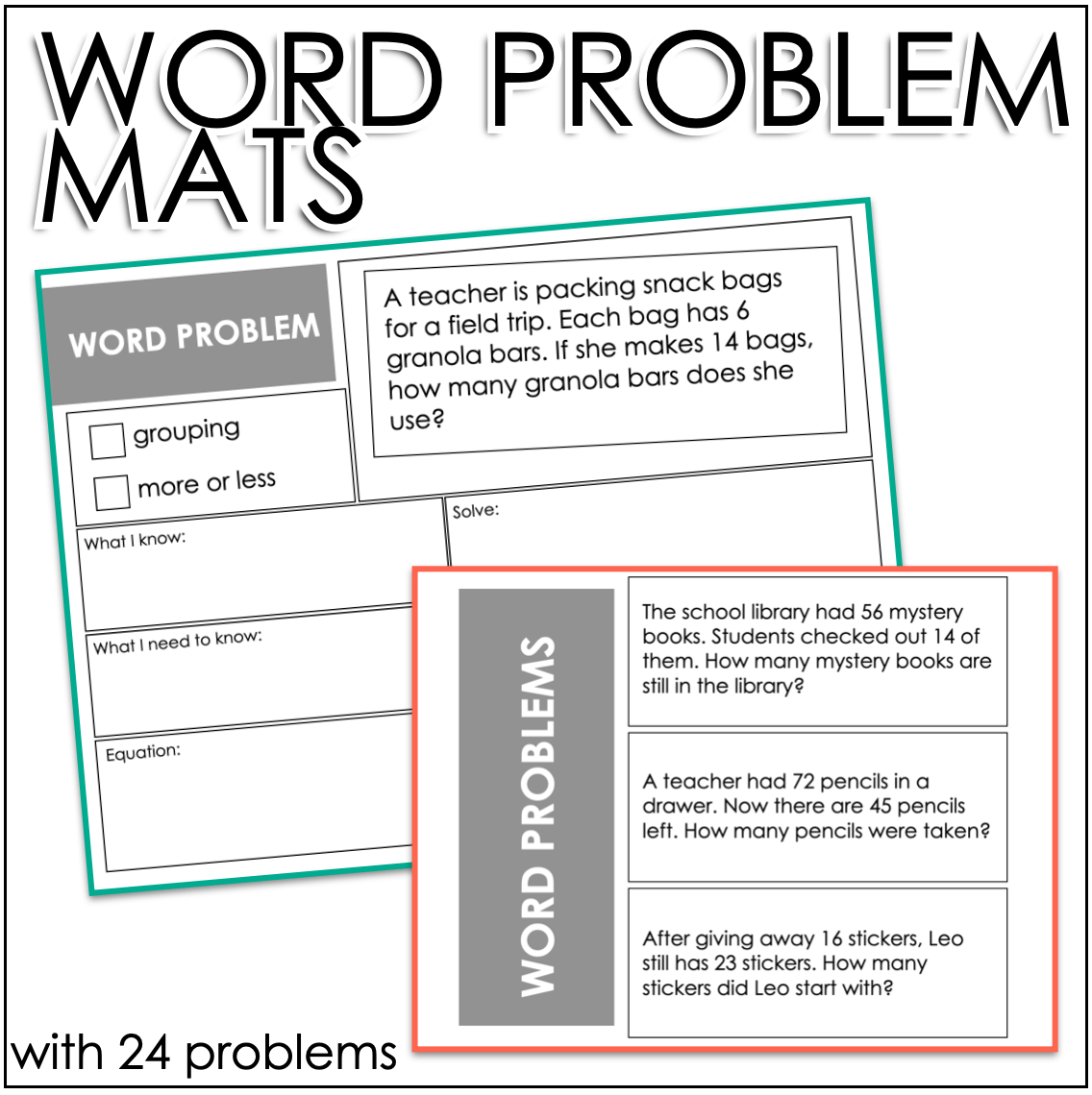 Word Problem Mats
