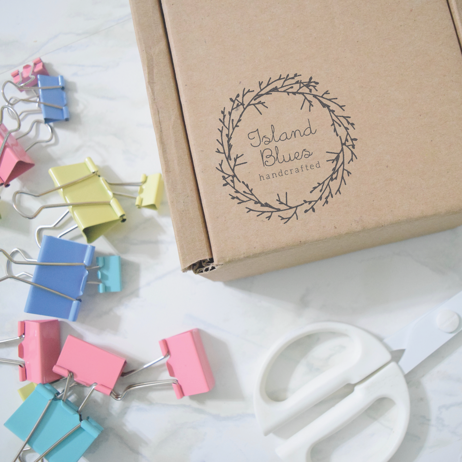 Custom Stamp - Minimalist Logo Stamp - Round Branch Border - Branch Collection