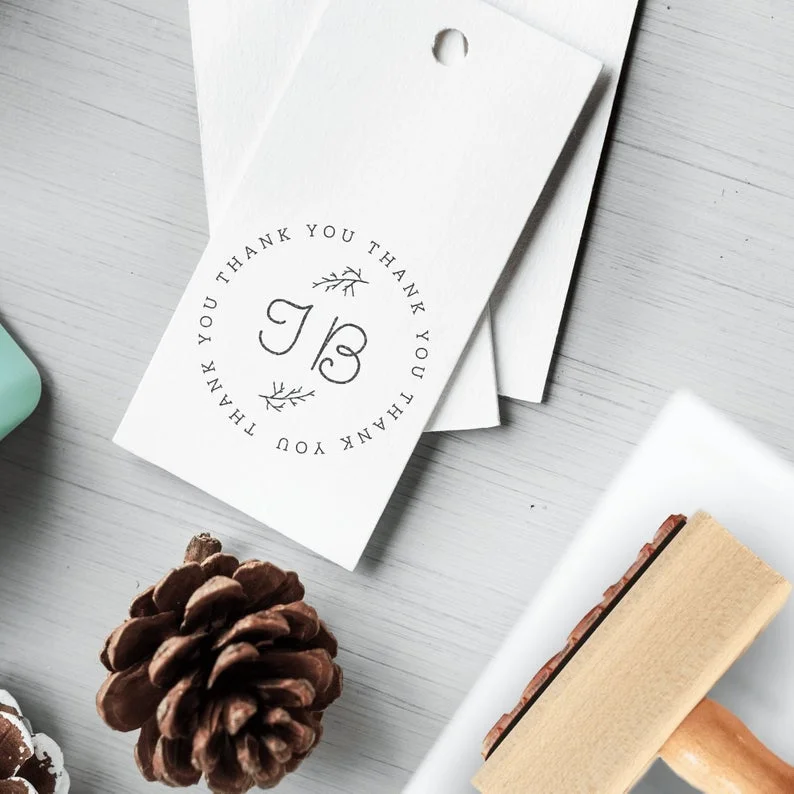 Custom Stamp - Thank You Stamp - Initials / Monogram - Branch Collection