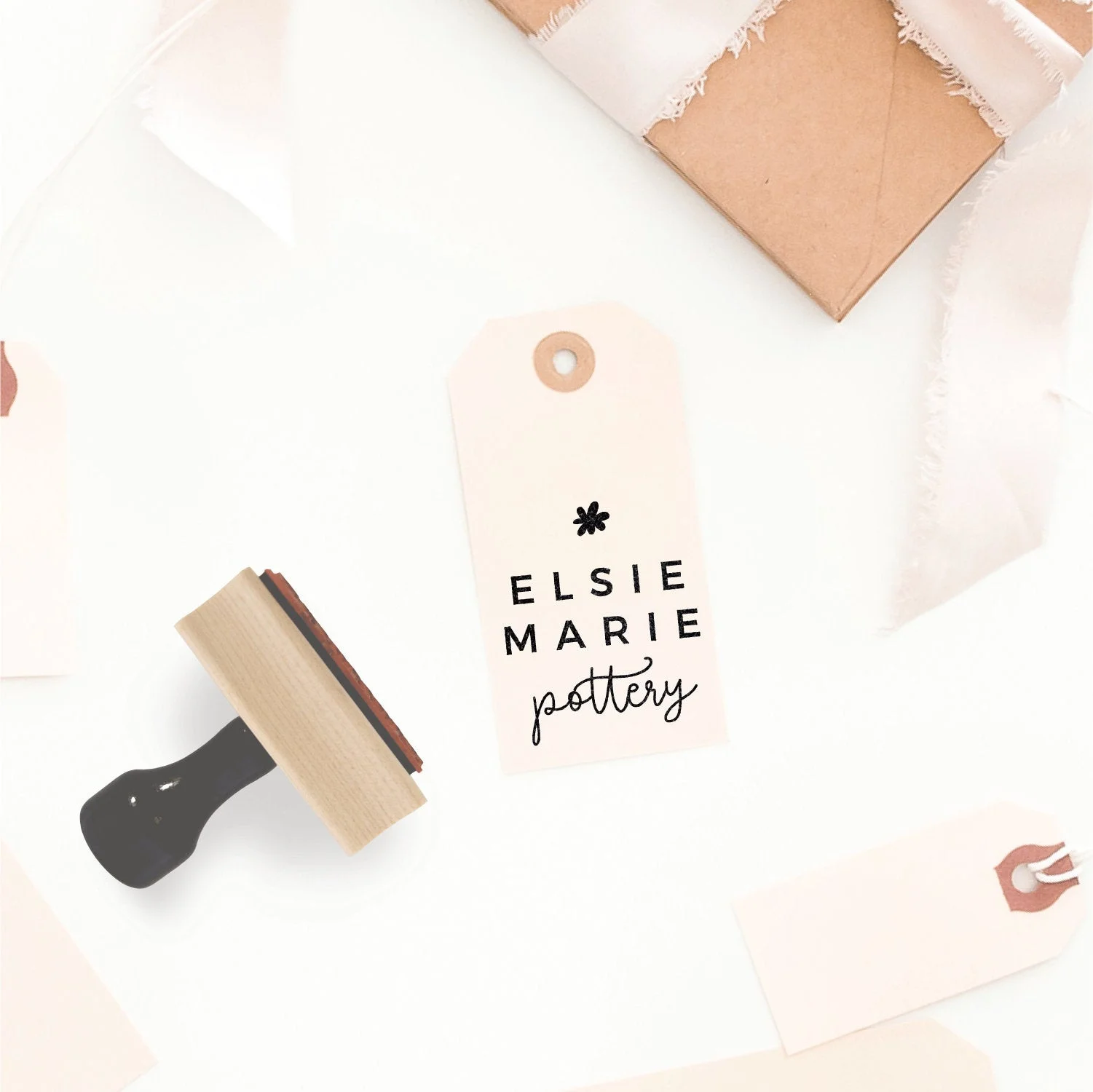 Custom Stamp - Custom Logo Stamp - Minimalist Design - Folksy Collection by Modern Maker Stamps