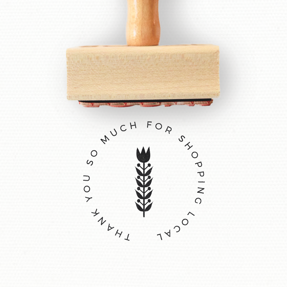 Rubber Stamp - Thank You for Shopping Local - Folksy Collection by Modern Maker Stamps