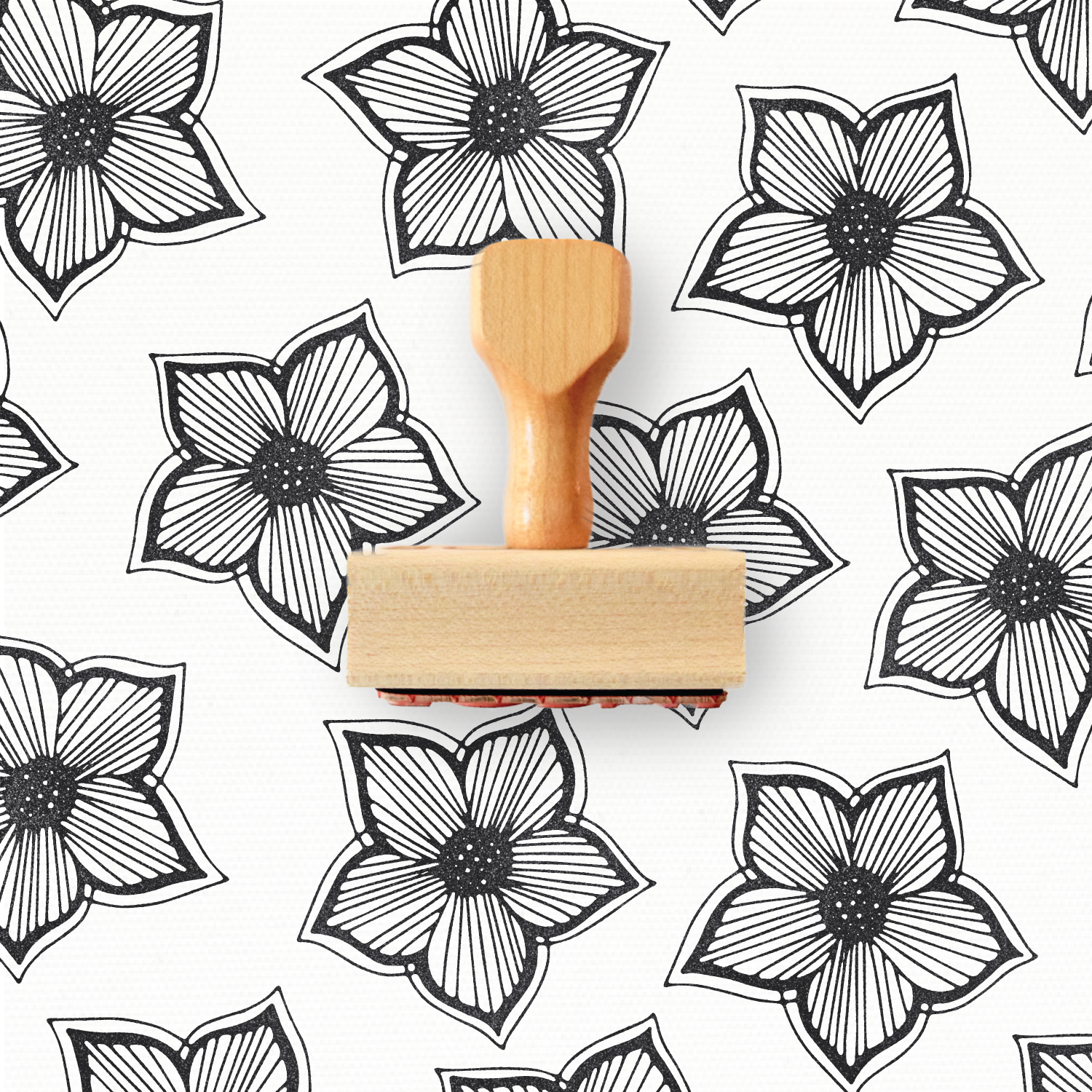 Rubber Stamp - Hand Drawn Star Flower - Spring Collection by Modern Maker Stamps